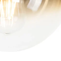 Plafonnier Art Déco noir avec verre doré - Pallon