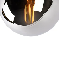 Plafonnier Art Déco noir avec verre fumé - Pallon