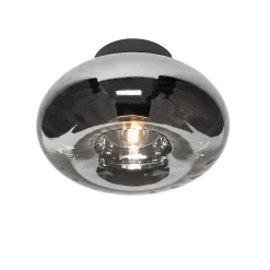 Plafonnier Art déco noir avec verre fumé - Ayesha