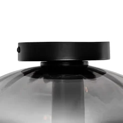 Plafonnier Art déco noir avec verre fumé - Ayesha