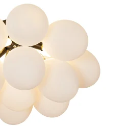 Plafonnier Art Déco noir avec verre opale 4 lumières - Uvas