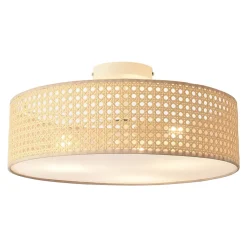 Plafonnier Ascot 3 x E27 blanc aspect rotin lux.pro