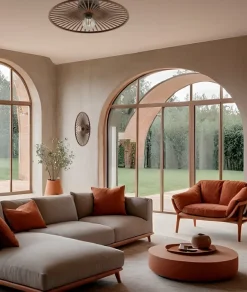 Plafonnier aspect bois marron foncé E27 28W Ø45cm Eglo, Leominster