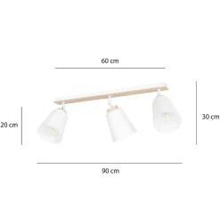 Plafonnier ATLAS 3 WHITE, Emibig Lighting, Fabriqué en EU