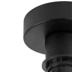 Plafonnier avec abat-jour en coton noir et or 32 cm - Combi Noir