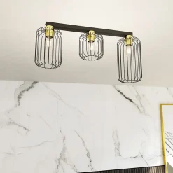 Plafonnier BARN 3 BL GOLD, Emibig Lighting, Fabriqué en EU