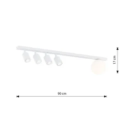 Plafonnier BASTER 5 WHITE, Emibig Lighting, Fabriqué en EU