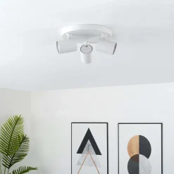 Plafonnier blanc trois spots orientables - Lima