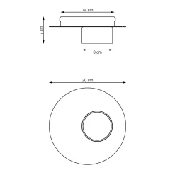 Plafonnier BOLX 1 BL, Emibig Lighting, Fabriqué en EU