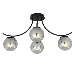 Plafonnier BOSTON 4 BLACK/GRAFIT, Emibig Lighting, Fabriqué en EU