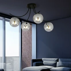 Plafonnier BOSTON 4 BLACK/GRAFIT, Emibig Lighting, Fabriqué en EU