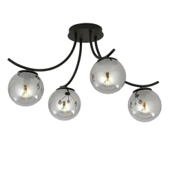 Plafonnier BOSTON 4 BLACK/GRAFIT, Emibig Lighting, Fabriqué en EU