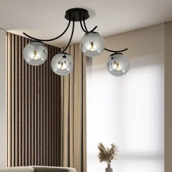 Plafonnier BOSTON 4 BLACK/GRAFIT, Emibig Lighting, Fabriqué en EU