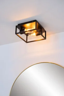 Plafonnier CARLYN en aluminium avec 2xE14 - Noir - Lucide