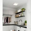 Plafonnier carré blanc LED integrée Hestia blanc neutre L.30 x l.30cm IP20 1800lm 17W GoodHome