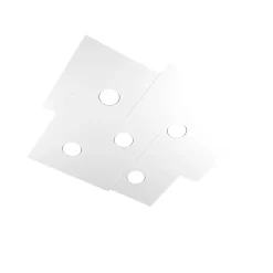Plafonnier carré Toplight 5 lumières Plate avec douille GX53, structure blanche, design moderne 73x67x3cm