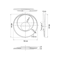 Plafonnier chromé double boucle LED - Xandra