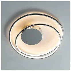 Plafonnier chromé double boucle LED - Xandra