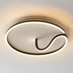 Plafonnier circulaire fin noir LED - Bowen