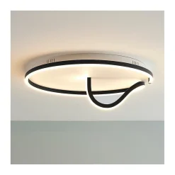 Plafonnier circulaire fin noir LED - Bowen