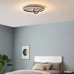 Plafonnier circulaire fin noir LED - Bowen