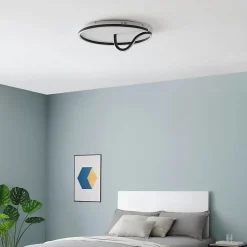 Plafonnier circulaire fin noir LED - Bowen