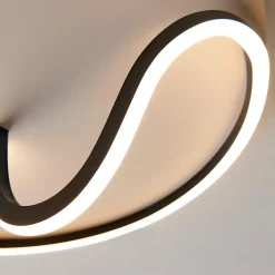 Plafonnier circulaire fin noir LED - Bowen