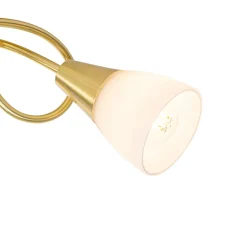 Plafonnier classique doré avec verre opale 3 lumières - Inez