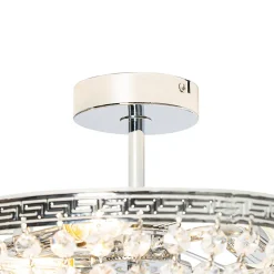 Plafonnier classique en acier avec cristal 3 lumières - Mondrian