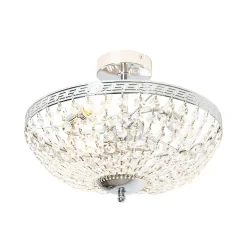 Plafonnier classique en acier avec cristal 3 lumières - Mondrian