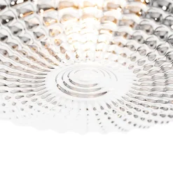 Plafonnier classique noir avec verre fumé 30 cm IP44 - Nohmi