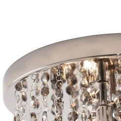 Plafonnier Classique Noir avec Verre Fumé - Medusa