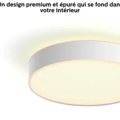 Plafonnier connecté dimmable Bluetooth Philips Hue IP44 Circulaire 2450lm 19,2W blanc