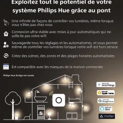 Plafonnier connecté dimmable Bluetooth Philips Hue IP44 Circulaire 2450lm 19,2W blanc