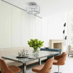 Plafonnier cristal chrome glamour avec douille E27 Vetro Light Prestige