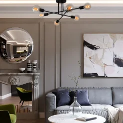 Plafonnier croisé en fer noir - ANDREA