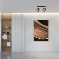 Plafonnier décoratif 2xE14 23W IP20 - Noir et bois