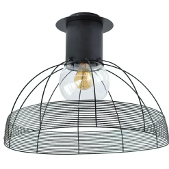 Plafonnier de salle de bain Auguste IP44 E27 40W noir Seynave