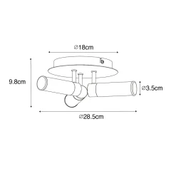 Plafonnier de salle de bain moderne en laiton 3 lumières IP44 - Bath