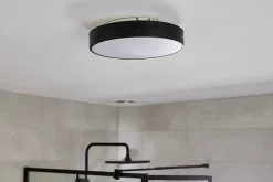 Plafonnier de salle de bain Wapta LED intégrée 1200lm 12W IP44 Ø28,3cm blanc froid & blanc chaud GoodHome noir