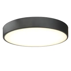 Plafonnier de salle de bain Wapta LED intégrée 1200lm 12W IP44 Ø28,3cm blanc froid & blanc chaud GoodHome noir