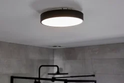 Plafonnier de salle de bain Wapta LED intégrée 1200lm 12W IP44 Ø28,3cm blanc froid & blanc chaud GoodHome noir