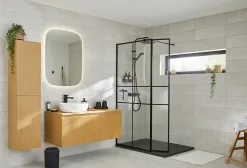 Plafonnier de salle de bain Wapta LED intégrée 1200lm 12W IP44 Ø28,3cm blanc froid & blanc chaud GoodHome noir