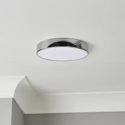Plafonnier de salle de bain Wapta LED intégrée 1200lm 12W IP44 Ø28,3cm blanc froid & blanc chaud GoodHome noir brillant