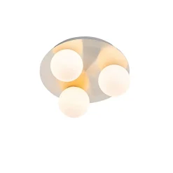 Plafonnier de salle de bain moderne en acier 3 lumières - Cederic