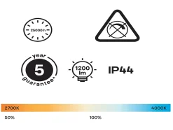 Plafonnier de salle de bain Wapta LED intégrée blanc 1200lm 12W IP44 Ø28,3cm blanc froid & blanc chaud GoodHome