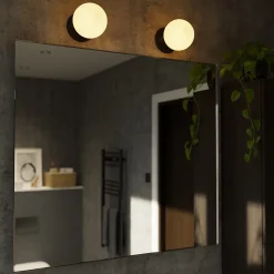 Plafonnier de salle de bain noir E14 10W IP44 GoodHome Hoatzin