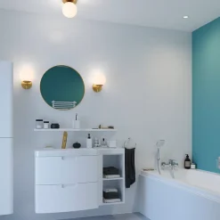 Plafonnier de salle de bain Dorres E14 40W IP44 Ø16cm GoodHome or