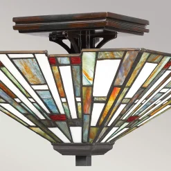 Plafonnier de style Tiffany - Maybeck 2 lumières