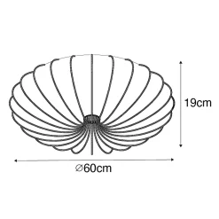 Plafonnier design blanc en soie 60 cm 5 lumières - Plu